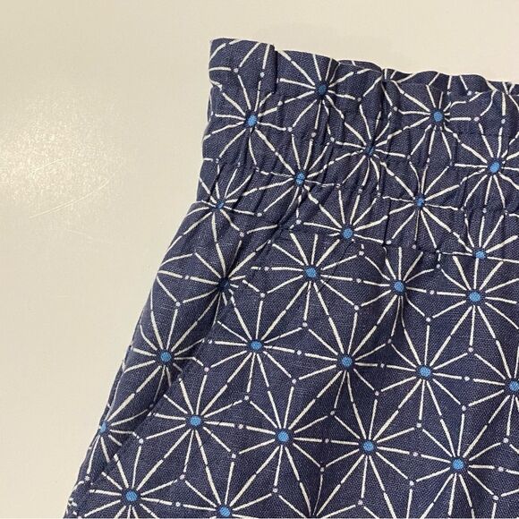 A New Day High Waisted Pull On Linen Blend Blue Starburst Shorts Women's XXL - Picture 8 of 10